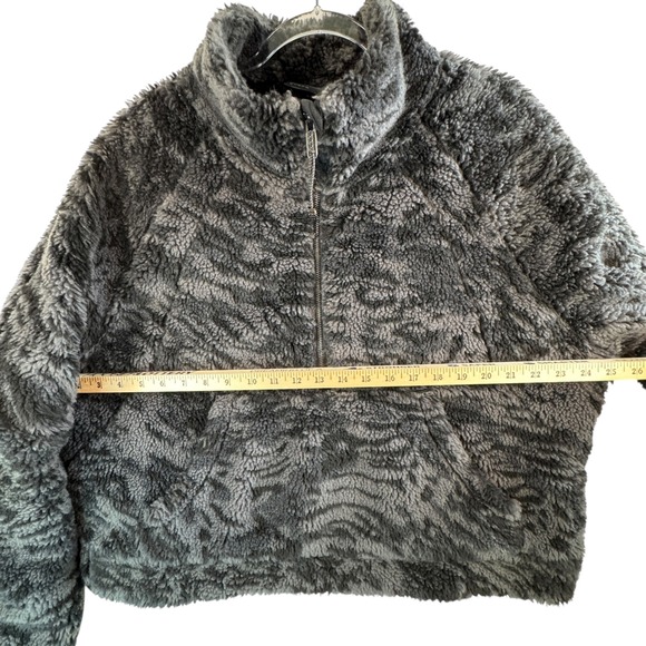 Lululemon Scuba Sherpa ½ Zip Crop Pullover Sz XL/XXL Black Camo High Pile Fleece - Picture 5 of 9
